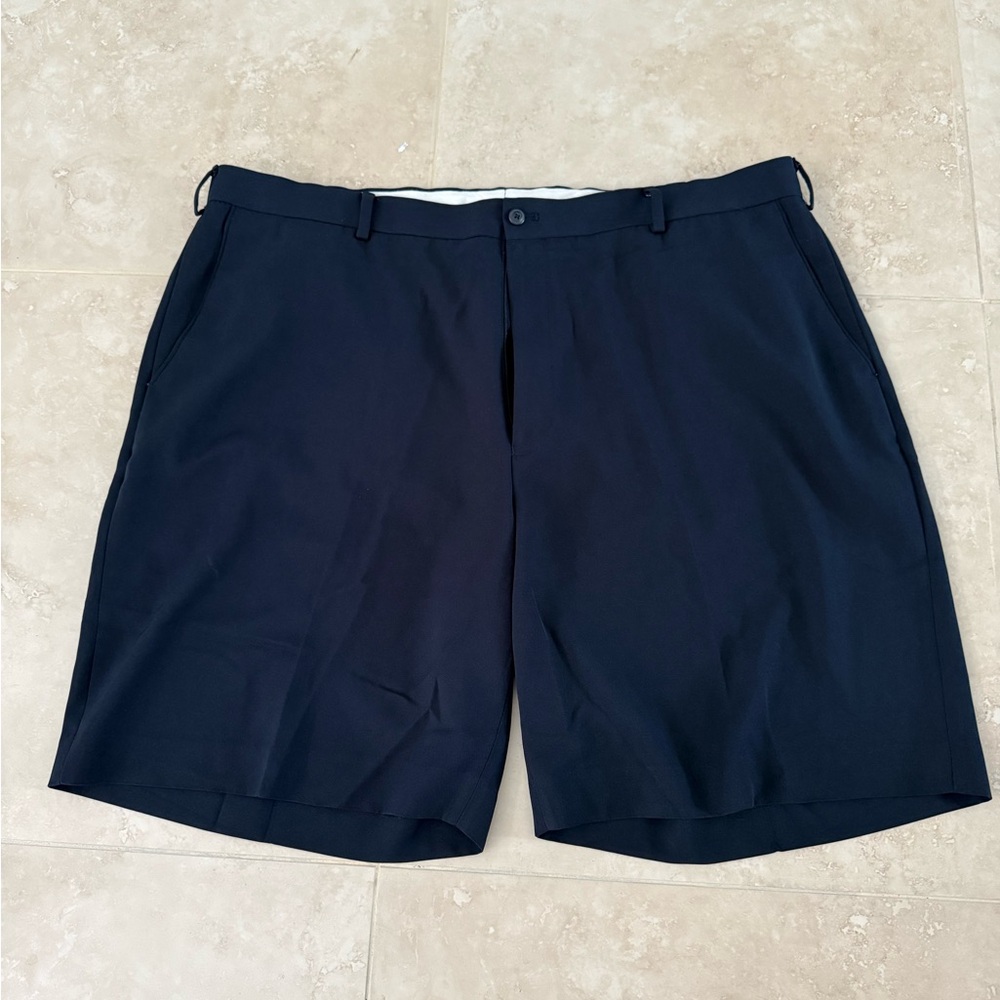 Alan Flusser Dark Blue Flat Front Shorts